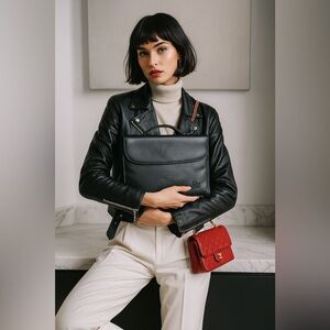 DIOR Beauty Trifold Black Faux Leather Makeup Bag